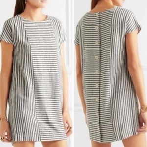 Madewell Stripe-Play Button-Back Tee Dress Womens Size Medium
